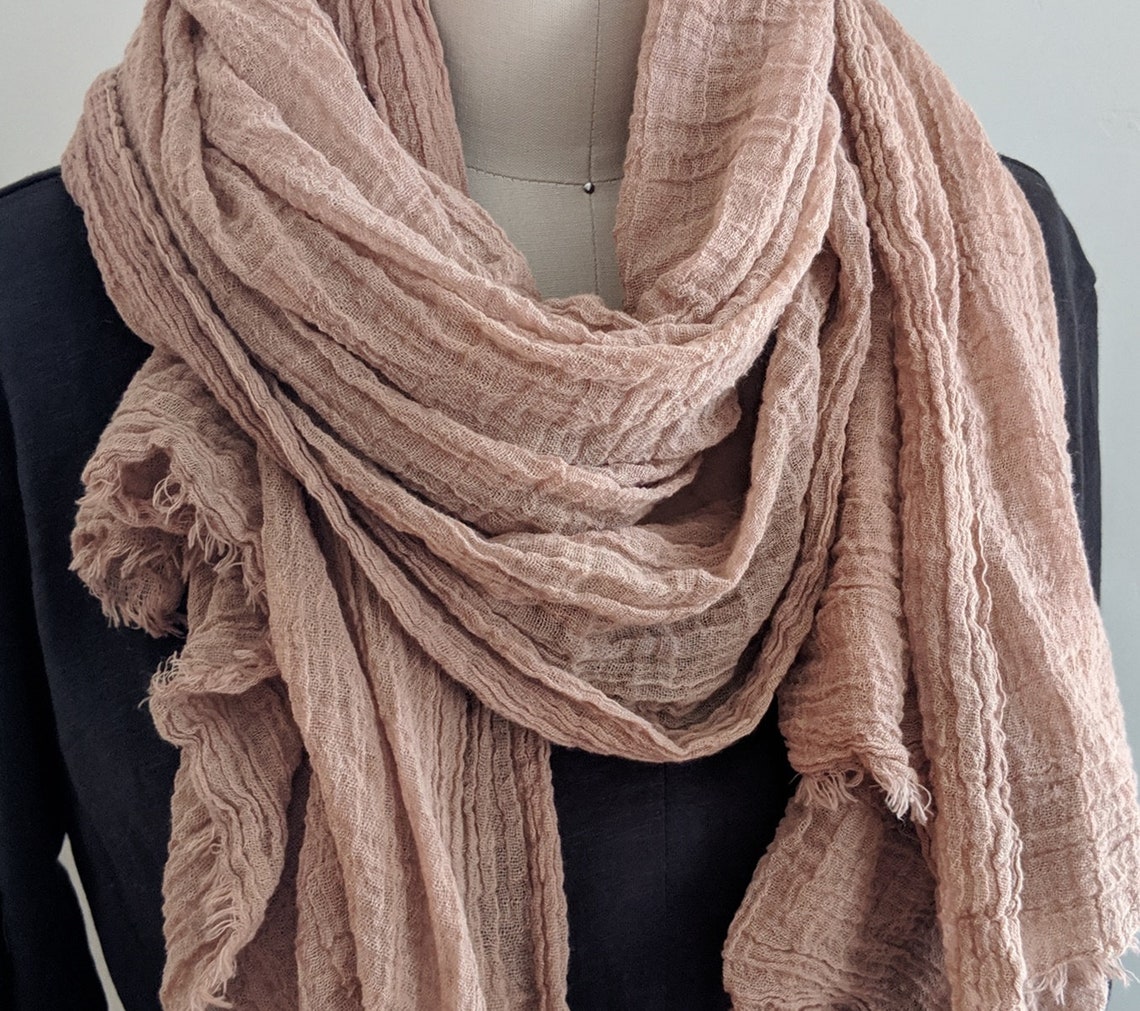 SALE 100 Cotton Gauze Oversized Shawl Wrap / 2 Washed Earth Etsy