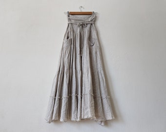 European Linen 'Maldives' Tiered Skirt / 50% Off SALE  / In Stock 4 Earth Tone Colors / Handmade / Breathe Clothing USA