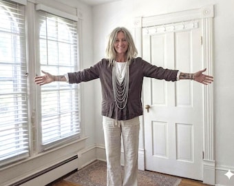 Handcrafted Linen Jacket / 'Budapest' Jacket - Made by Hand - Breathe Clothing USA