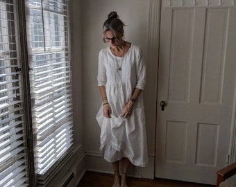 Handmade European Linen 'Ballet' Dress - Made by Hand - Breathe Clothing USA