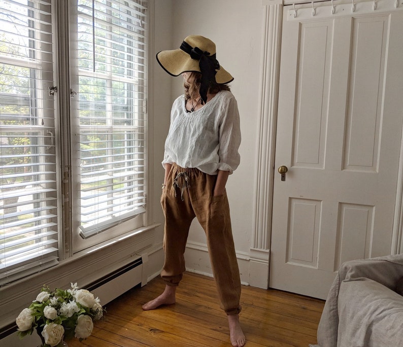 Linen /'Anais/' Bohemian Blouse by Breathe Clothing