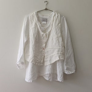 Handmade Linen Vest / Pleated Jaunty &#39;Eddie&#39; Boho Waistcoat / Made by Hand - Breathe Clothing