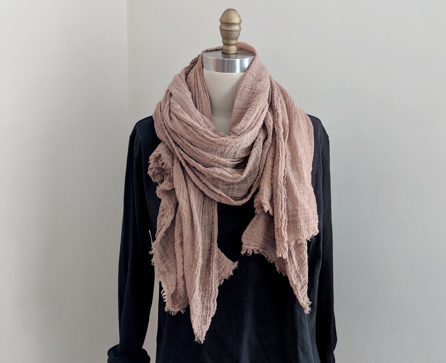 SALE 100 Cotton Gauze Oversized Shawl Wrap / 2 Washed Earth Etsy