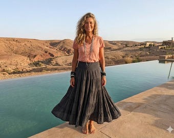 Cotton Tiered Skirt / Romantic 'Tralee' Petticoat / 6 Earth Tone Colors / Breathe Clothing