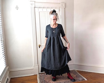Linen Midi Dresses:  "Nash" Dress / Sale / Breathe Clothing