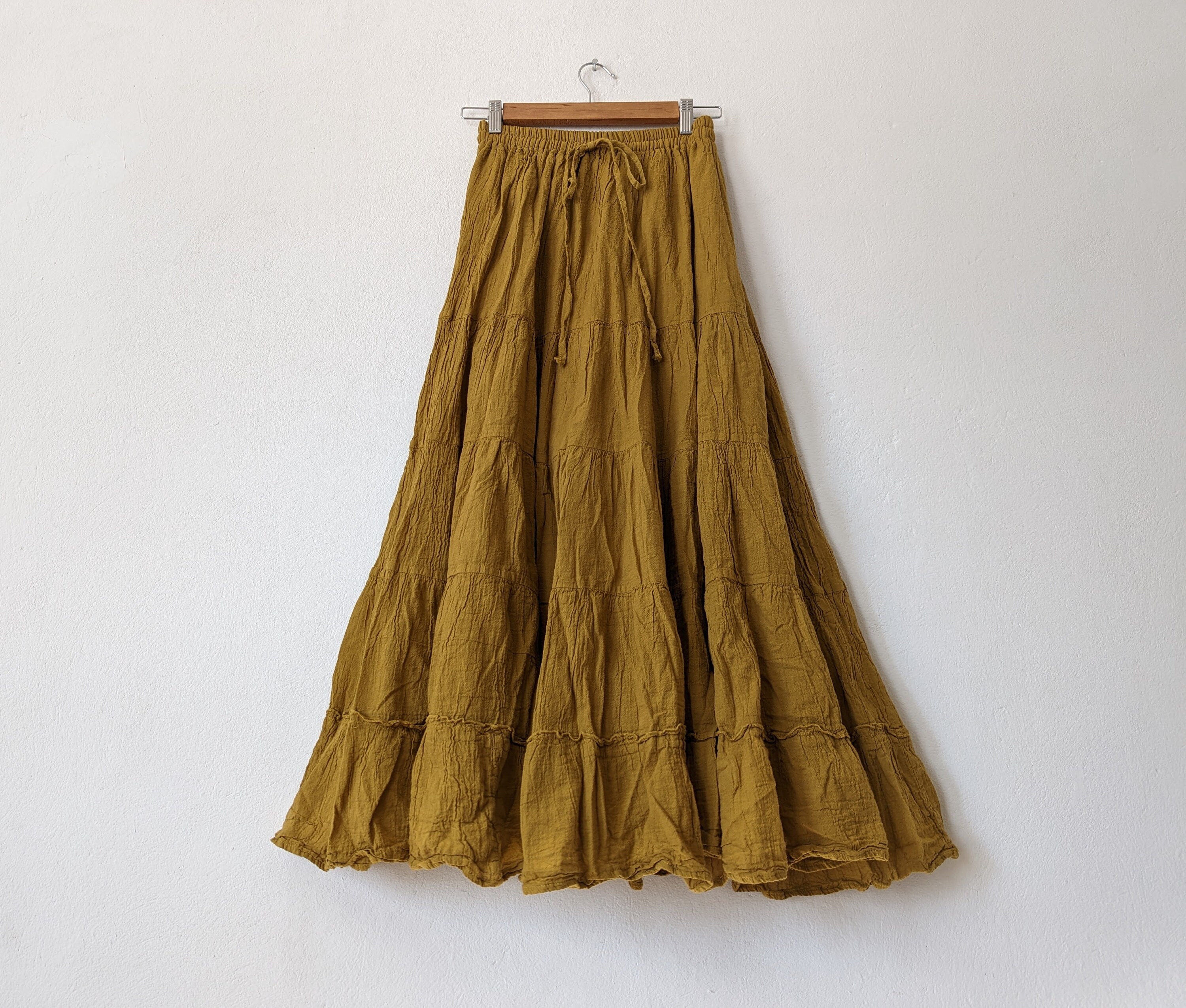 Cotton Gypsy Skirt / 'Tralee' Tiered Petticoat / 4 Earth Tone Colors /  Breathe Clothing USA