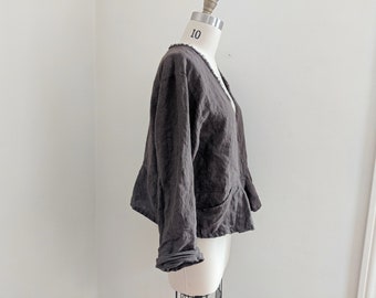 Handcrafted Linen Jacket / 'Budapest' Jacket - Made by Hand - Breathe Clothing USA