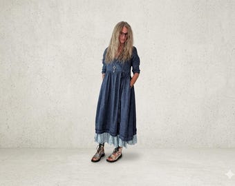 Handcrafted Linen Wrap Dress - Custom "Tuscan" Dress - Breathe Clothing USA