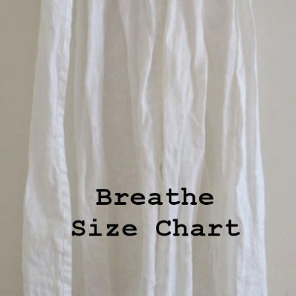 BREATHE Clothing - SIZE Chart