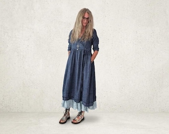 Handcrafted Linen Wrap Dress - Custom "Tuscan" Dress - Breathe Clothing USA