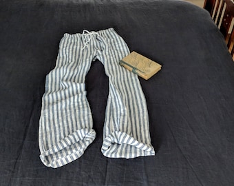 Handcrafted European Linen "Nissi Beach" Pants /  Made by Hand - Breathe Clothing