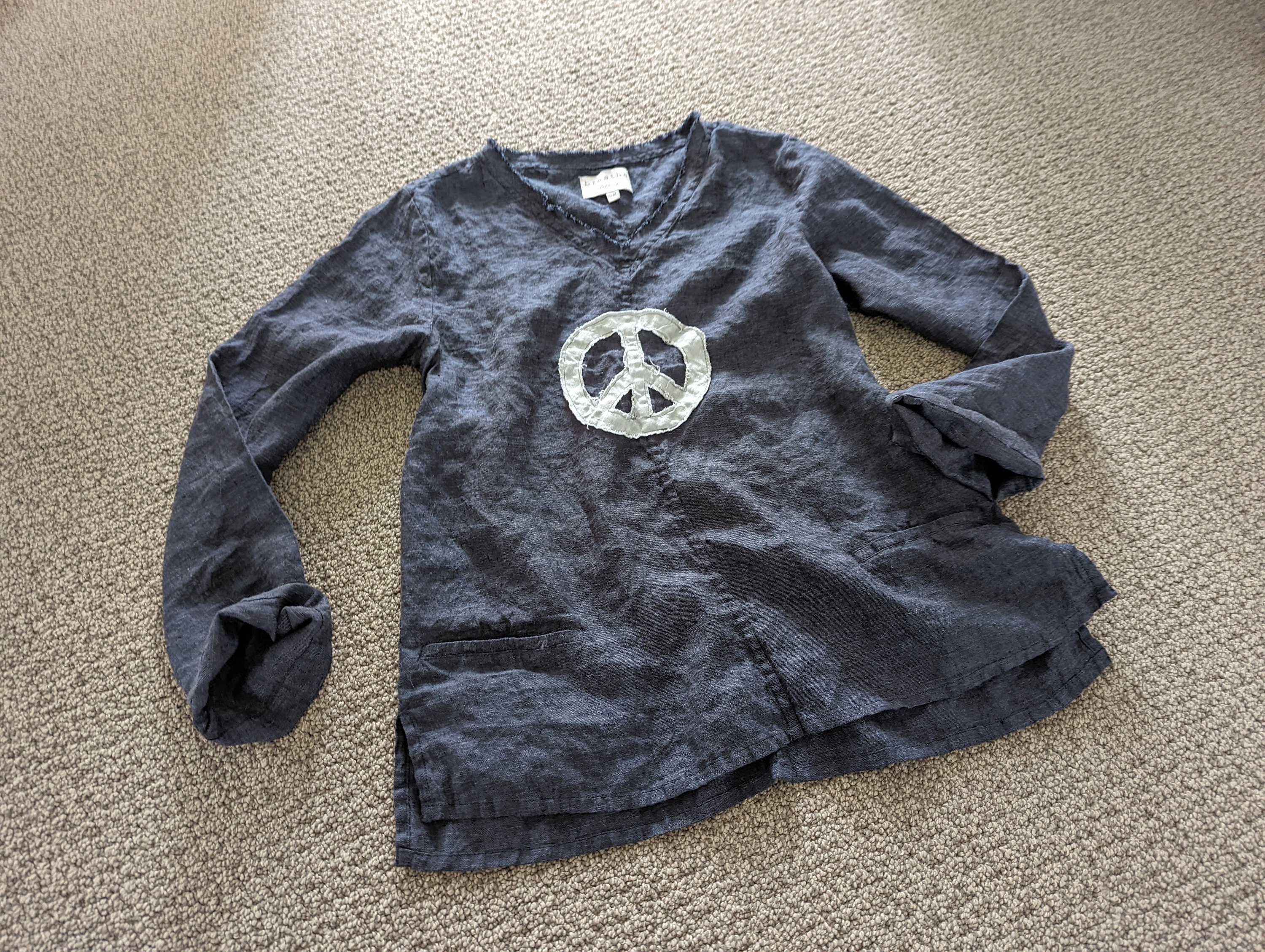 Linen shirt peace Clearance