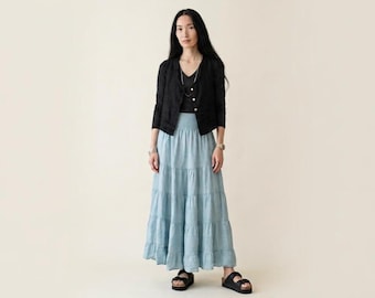 New - 100% Linen Skirt / 'Aimee' Tiered Petticoat / Sale - 5 Earth Tone Colors / Breathe Clothing