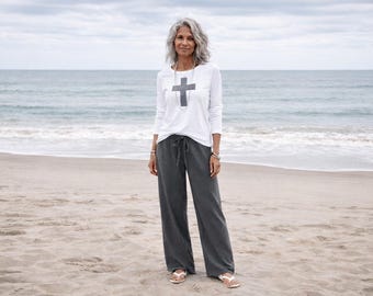 Sustainable Applique TShirt /Handcrafted Cotton Tee Artisan Top / Breathe Clothing