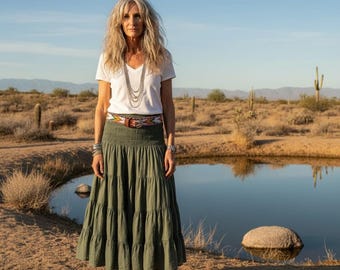 New - 100% Linen Skirt / 'Aimee' Tiered Petticoat / 5 Earth Tone Colors / Breathe Clothing