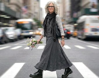 Handloomed Linen Scarf: Earth Tone Colors, Raw Edges