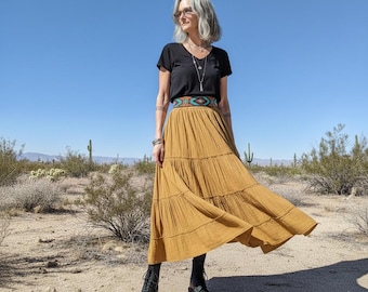 Cotton Tiered Skirt / Romantic 'Tralee' Petticoat / 6 Earth Tone Colors / Breathe Clothing