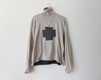 SALE / Handmade Cropped 'Swiss Cross' Sweater / Made by Hand - Breathe Clothing USA