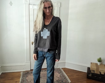 Artisan Embellished Sweater / Handmade Cotton Sweater / Breathe Clothing