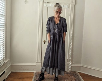 Womens Linen Dress / "Tuscan" Wrap Dress  / Handcrafted - Breathe Clothing USA