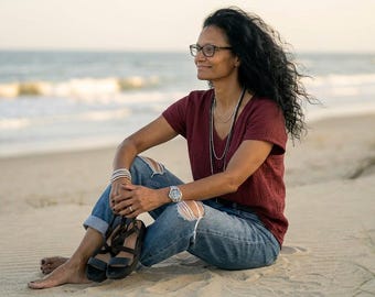 Womens Cotton Short Sleeve Tshirt 'Lisbon' Raw Edge Tee / Breathe Clothing