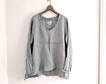 Linen Shirt / Bespoke Pleated 'Swiss Cross' Shirt / Handmade - Breathe Clothing