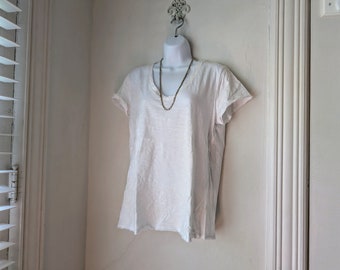 Cotton Tee 'Lisbon' Raw Edge Top TShirt /  Breathe Clothing