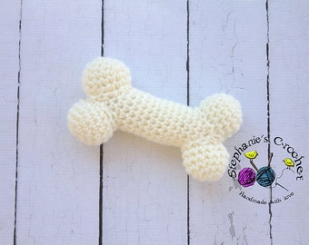 Crochet dog Bone, PHOTO PROP, Puppy bone, Bone, Plush Toy, Stuffed Toy, Soft Toy, Amigurumi Toy-Made to Order