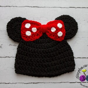 Crochet PATTERN Newborn to 12 months Minnie Mouse set Photo Prop Set Instant Download PDF Photography Prop Pattern image 4