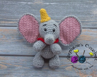 Crochet dumbo doll, soft and plush doll, Soft Toy Doll, Plush Toy, Stuffed Toy dumbo, Soft Toy, elephant, Dumbo, Amigurumi toy-Made to Order