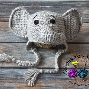 Crochet boy Elephant hat photography prop infant boy hat photo prop crochet baby hat-Made to order