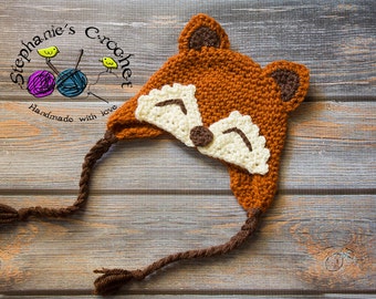 Crochet boy Fox hat photography prop infant boy hat photo prop crochet baby hat-Made to order