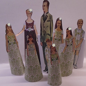 Sound of Music Paper Dolls: Von Trapp Family Cake Toppers (Digital Download)