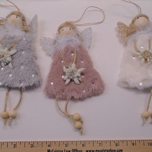 VERO fiore di EDELWEISS appeso angelo o senza fiore, angelo per la mamma regalo ornamento Alpi tedesche Svizzera suono della musica regalo per la mamma