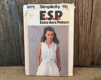 9710 VINTAGE Simplicity SEWING Pattern Misses EASY Dress Loose Fitting OOP SEW