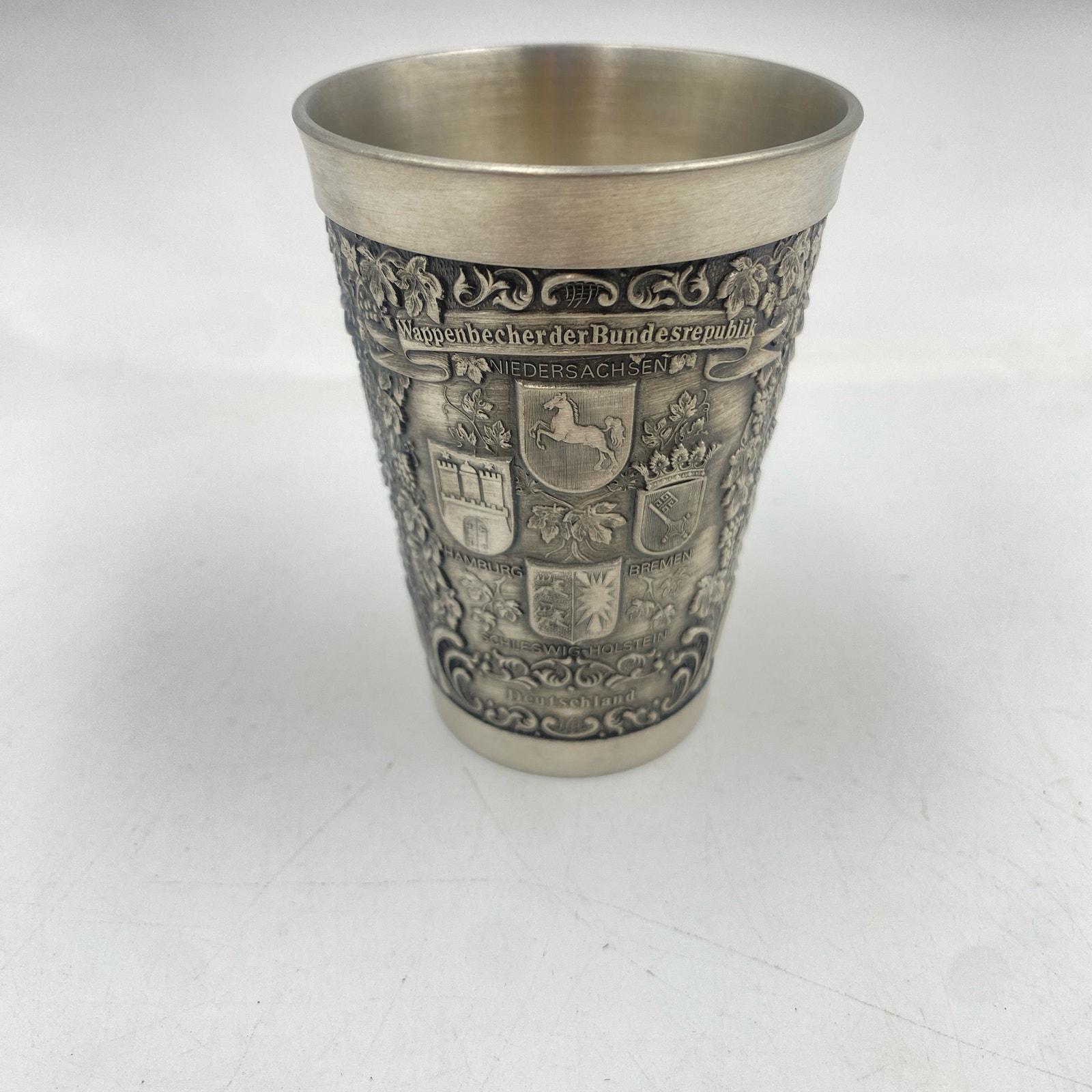 German Pewter Zinn Becker Stuttgart Cup with Booklet - Ruby Lane