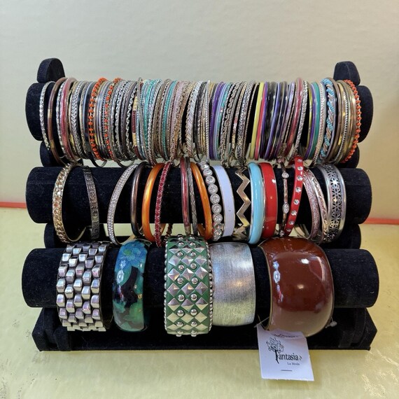 Bulk Lot 130 Bangle Bracelets Stackable Bracelet … - image 2
