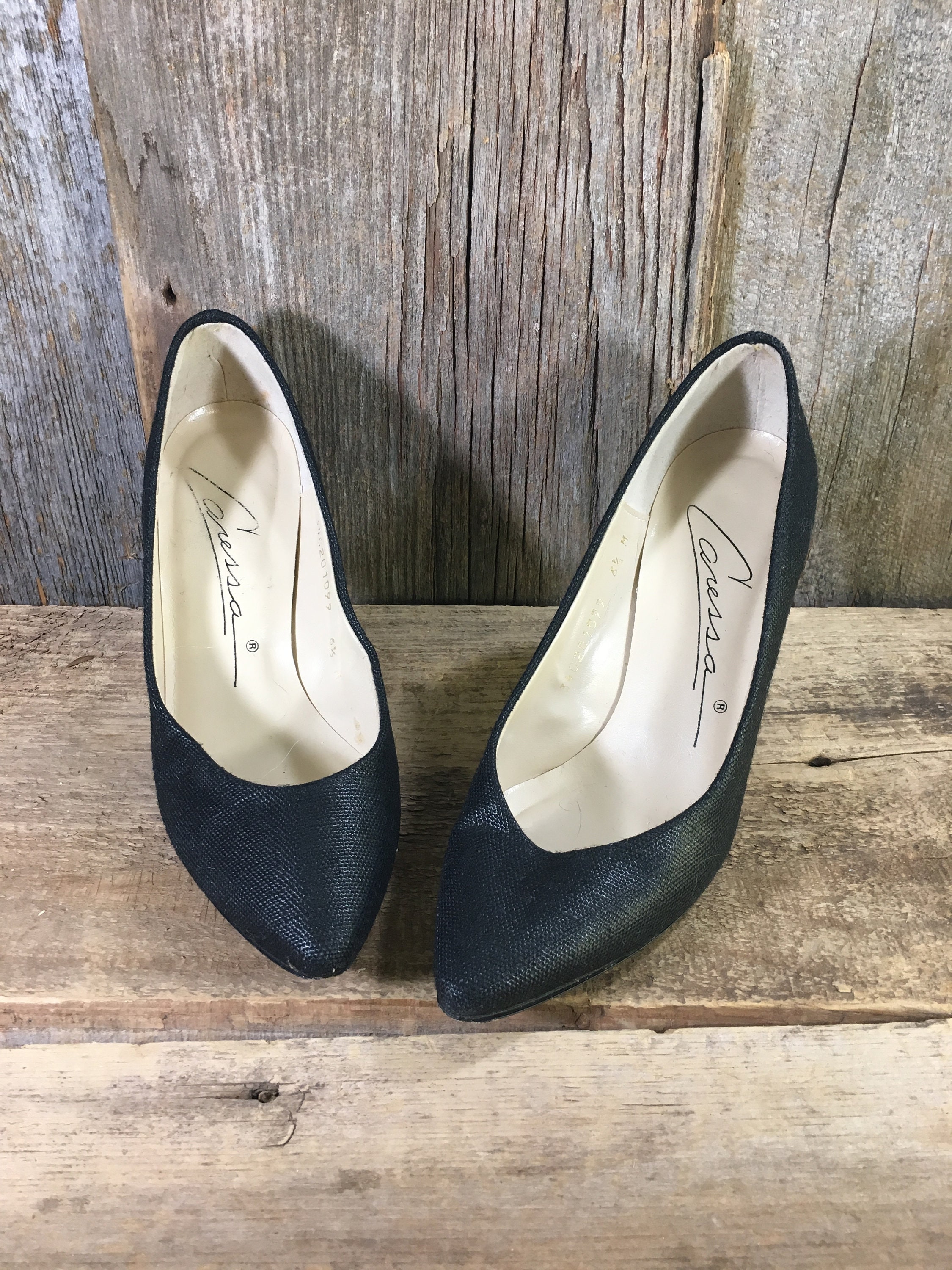 Vintage Caressa heels, vintage black heels, vintage dress Vintage Caressa heels, vintage black heels, vintage dress