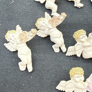 Vintage Cherub Angel Resin Earrings Lot of 8 Pairs Cherub Angel Stud Earring Lot image 2