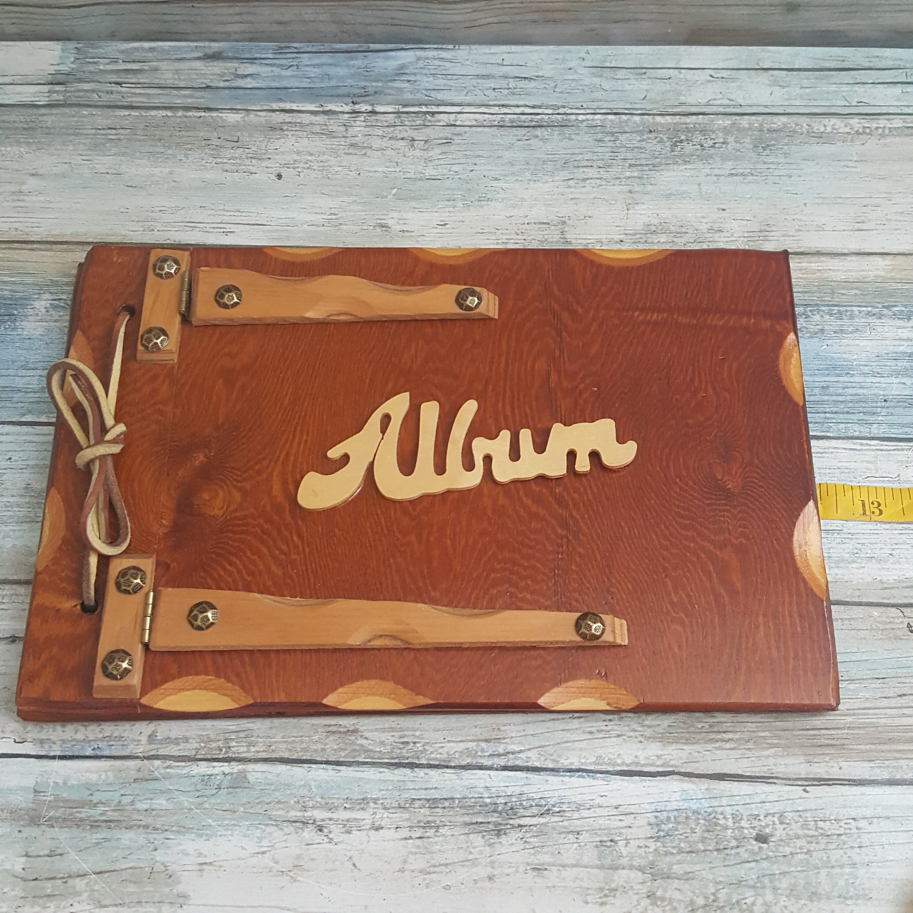 Beautiful vintage wood photo scrapbook rustic photo album Etsy