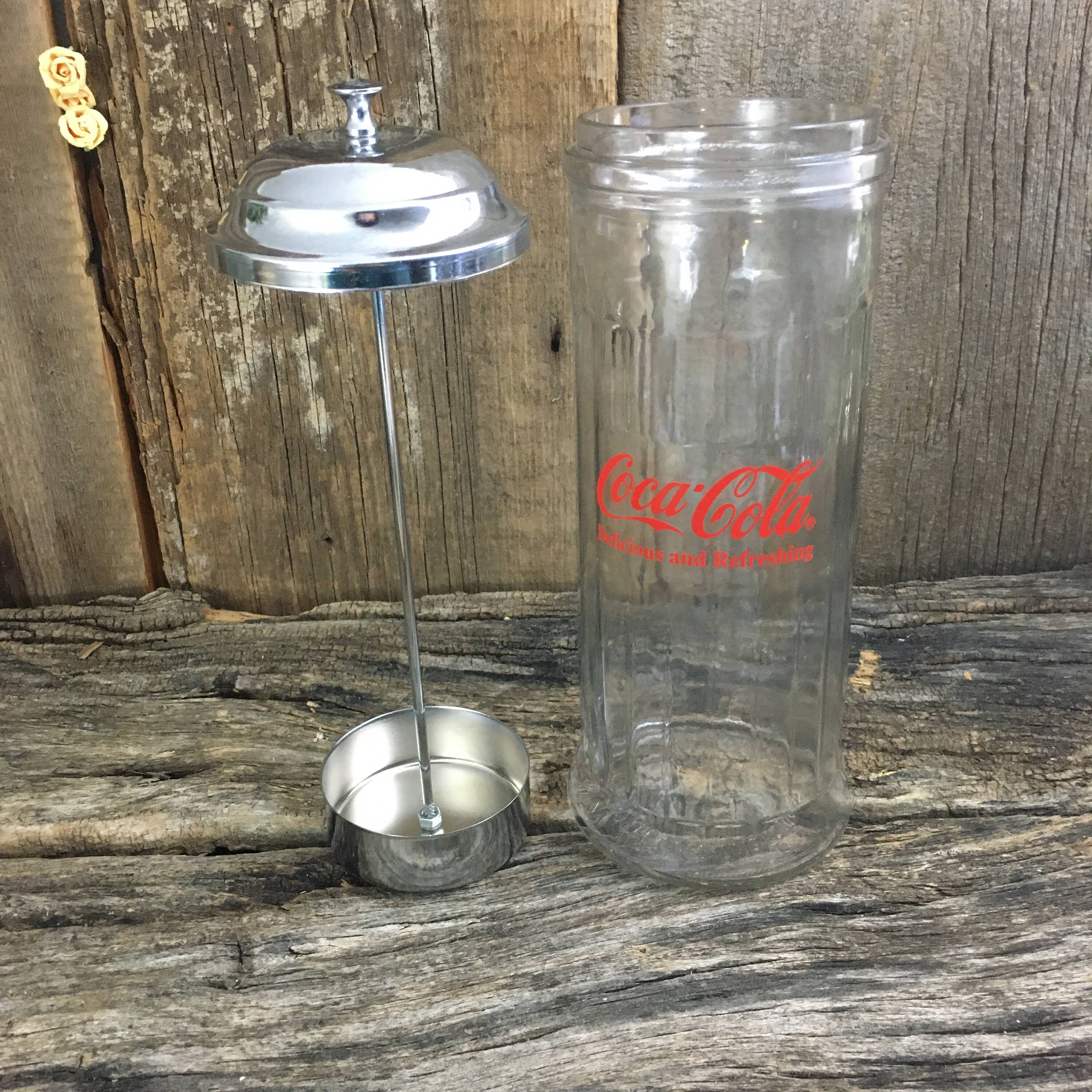 Vintage Coca Cola straw holder, Coca Cola decor, Coke straw holder