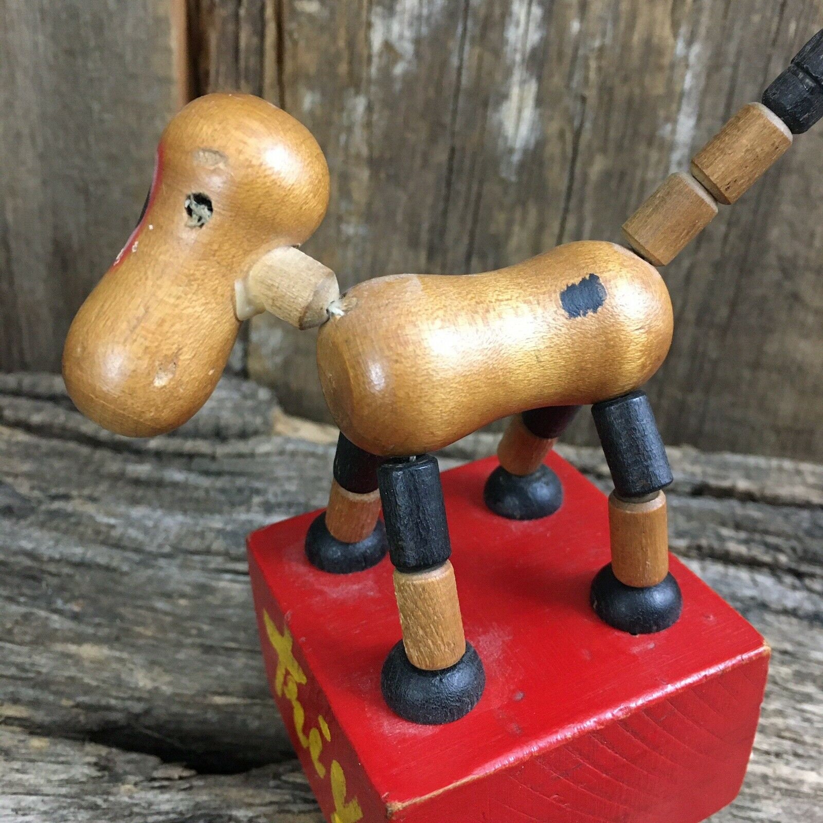 Vintage Trix dog toy, Vintage push up puppet toy, Vintage wooden toy ...
