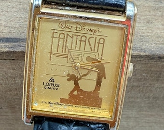 Lorus Walt Disney Fantasia 50th Anniversary Watch Gold Tone V515-5B98