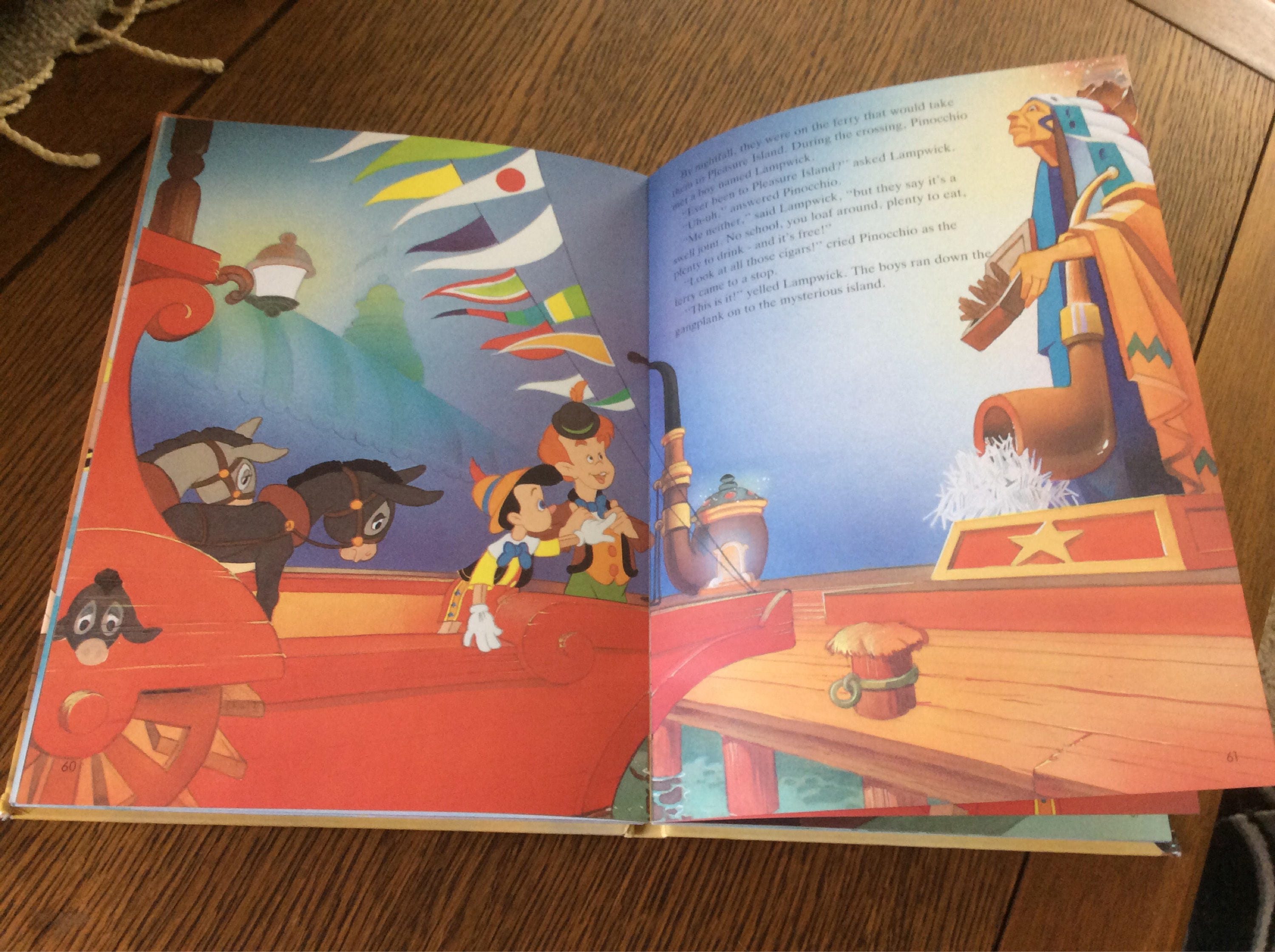 Vintage childrens book, Pinocchio from the Walt Disney