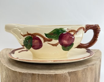 Vintage Gravy Boat Vintage Franciscan Ware Apple Pattern Gravy Boat Attached Drip Plate California