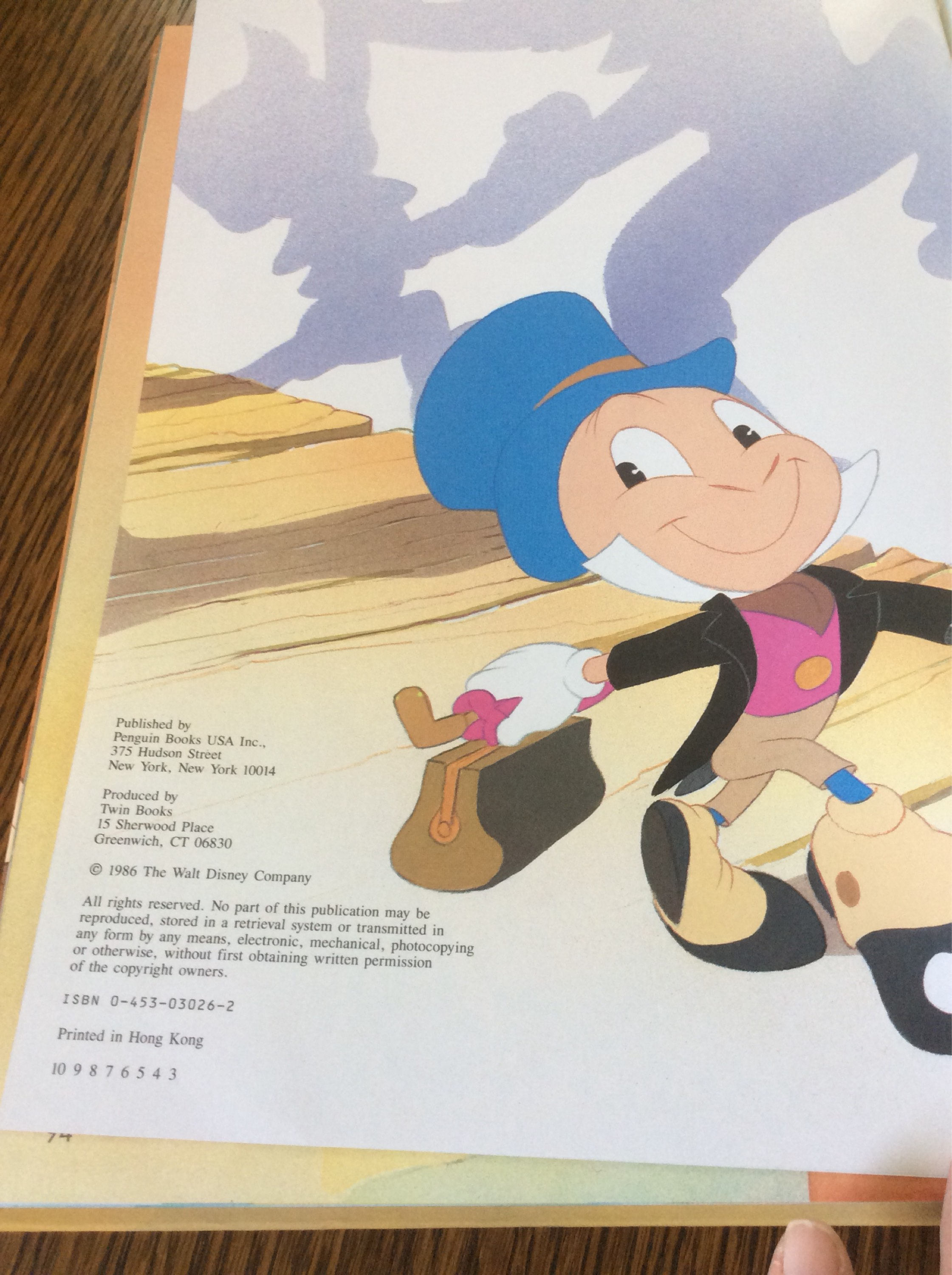 Vintage childrens book, Pinocchio from the Walt Disney