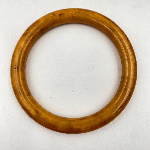 Vintage Bakelite Flattened Tube Bracelet Marbled … - image 4