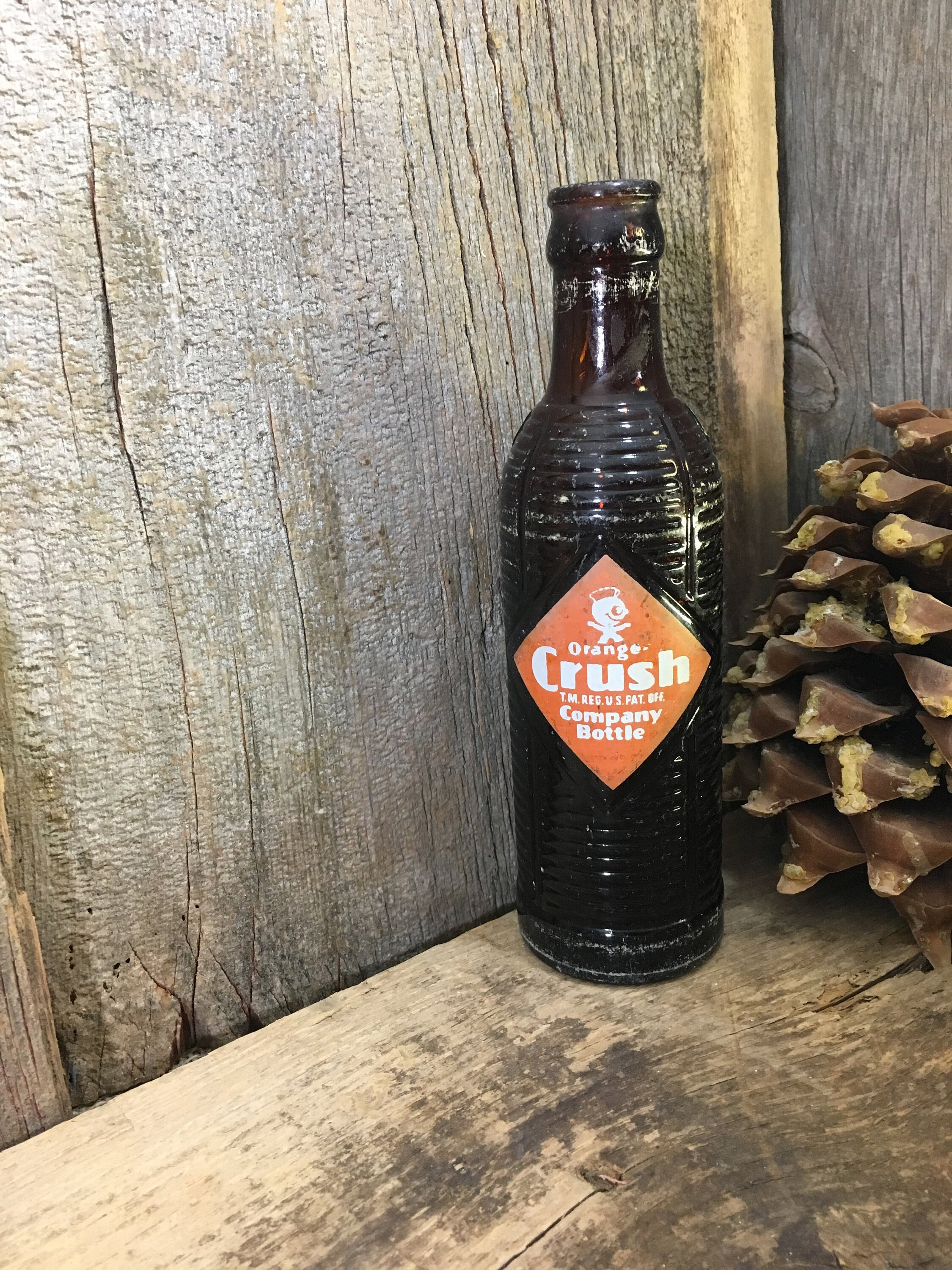 Vintage Orange Crush Bottle Orange Crush 1940 S Collectors Bottle Orange Crush Vintage Soda Bottle Orange And Brown Decor Bottle Decor