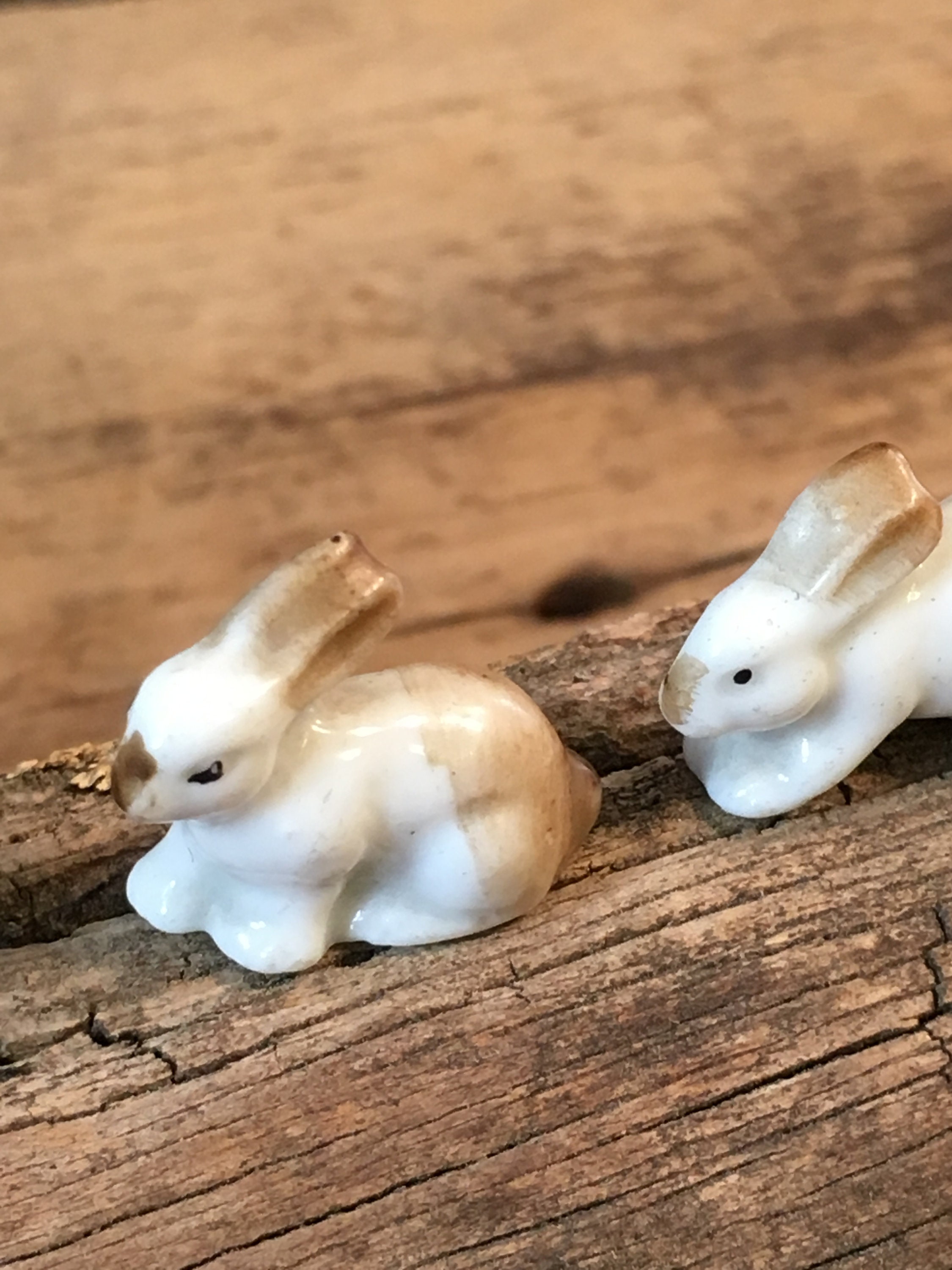 Miniature rabbit family, miniature rabbit figurines, made in Germany