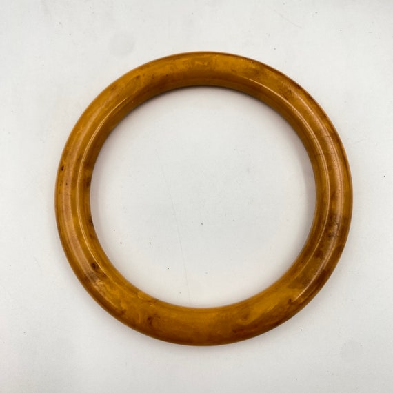 Vintage Bakelite Flattened Tube Bracelet Marbled … - image 5